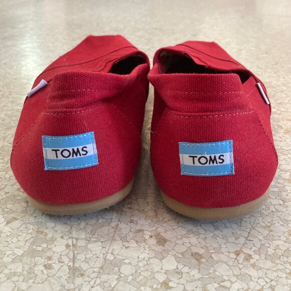 Toms men's red canvas slip-ons size 13 - Picture 2 of 5